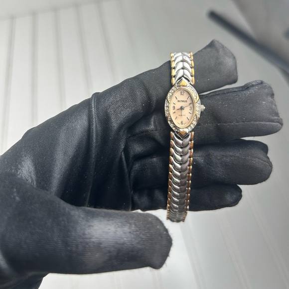 Benrus Vintage Two-Tone Quartz Watch – Gold & Silver Stretch Band $320 main image 4